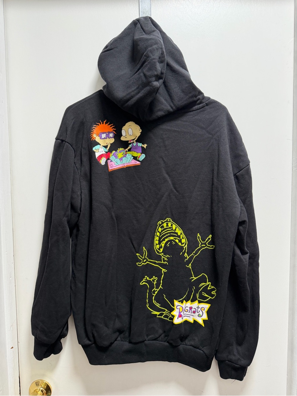 Nickelodeon Rugrats Hoodie Pullover Sz XL Adult Black Chuckie Tommy Reptar - Picture 5 of 5
